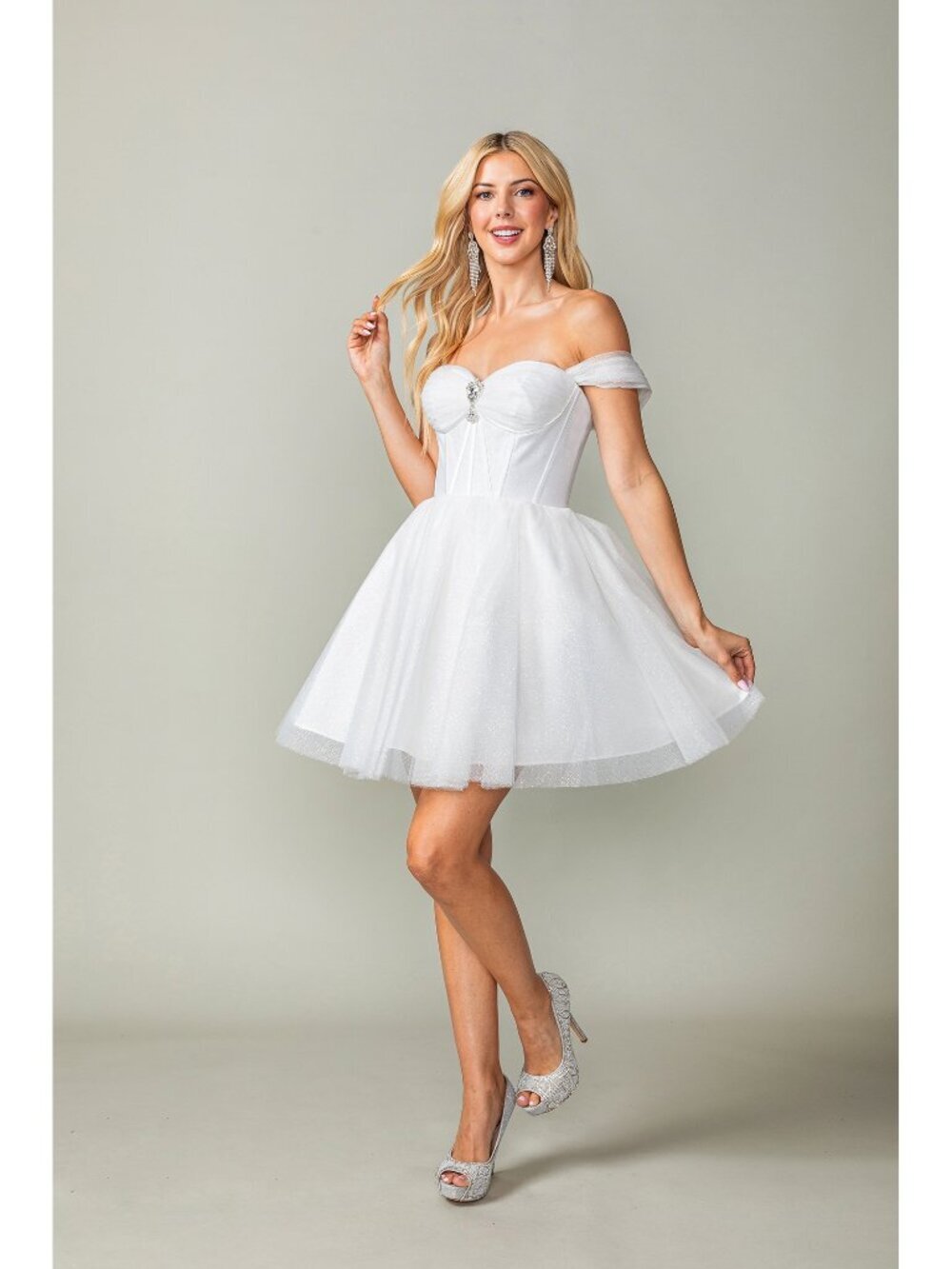NEW OFF-WHITE Evening Gown Floor Length Formal Elegant Stunning 3394